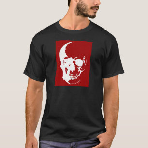 Skull - Fantasy Art aus dem Roten und Weißen Metal T-Shirt