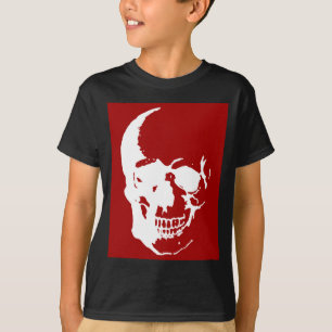 Skull - Fantasy Art aus dem Roten und Weißen Metal T-Shirt