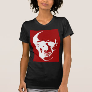Skull - Fantasy Art aus dem Roten und Weißen Metal T-Shirt