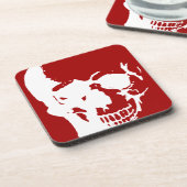 Skull - Fantasy Art aus dem Roten und Weißen Metal Untersetzer (Linke Seite)