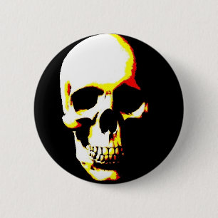 Skull Fantasy Art Rock Punk Button