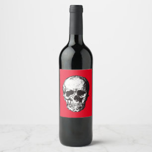Skull Fantasy Art Rock Punk Heavy Metal Weinetikett