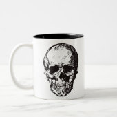 Skull Fantasy Art Rock Punk Heavy Metal Zweifarbige Tasse (Links)