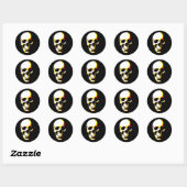 Skull Fantasy Art Rocker Round Sticker (Blatt)