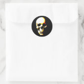 Skull Fantasy Art Rocker Round Sticker (Tasche)