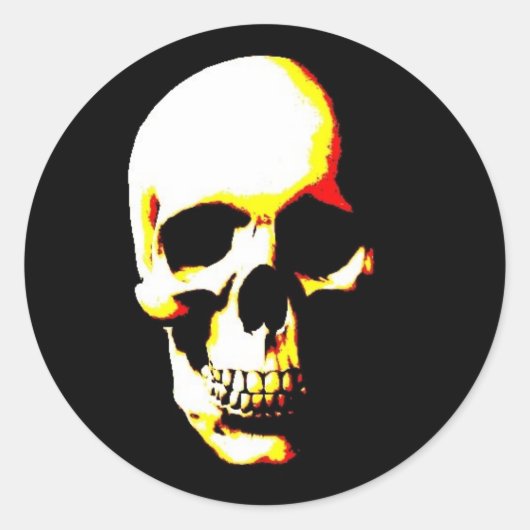 Skull Fantasy Art Rocker Round Sticker (Vorderseite)