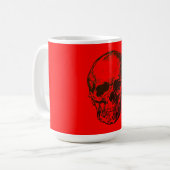 Skull Fantasy Pop Art Rock Punk Heavy Metal Rot Kaffeetasse (Vorderseite Links)