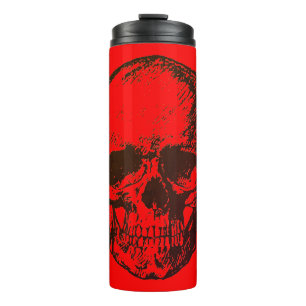 Skull Fantasy Pop Art Rock Punk Heavy Metal Rot Thermosbecher