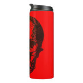 Skull Fantasy Pop Art Rock Punk Heavy Metal Rot Thermosbecher (Nach rechts gedreht)