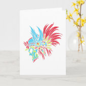 Skull Feather PopArt Karte (Gelbe Blume)