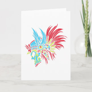 Skull Feather PopArt Karte