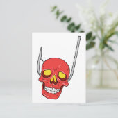 Skull ~ Fish Hook Tattoo Skull Fantasie Art Postkarte (Stehend Vorderseite)