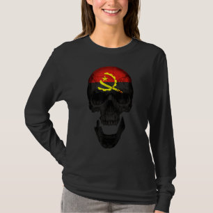 Skull Flag Angola Vintage Retro für Männer Frauen T-Shirt