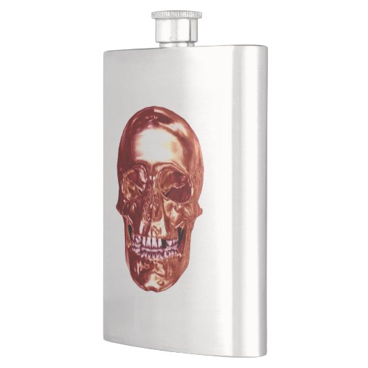 Skull-Flask Red Chrome Flachmann (Links)