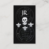 SKULL,FLEUR DE LISE/ANTIQUE PIRATES TREASKARTEN VISITENKARTE (Rückseite)