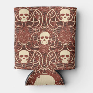 Skull Floral Art Nouveau: Nahtlos Dosenkühler