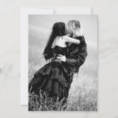 Skull Floral Black Foto Gothic Einladung (Rückseite)