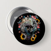SKULL FLORAL BLUME BUTTON (Vorne & Hinten)