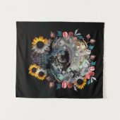 SKULL FLORAL BLUME WANDTEPPICH (Vorderseite (Horizontal))