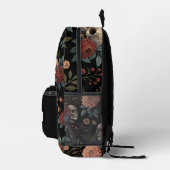 Skull Floral Dark Backpack  Bedruckter Rucksack (Rechts)
