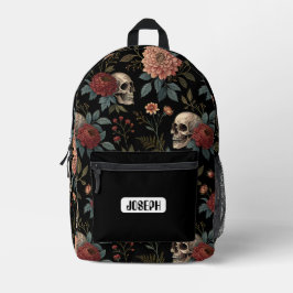Skull Floral Dark Backpack Bedruckter Rucksack