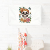 Skull Floral Halloween Spooky Banner (Insitu)