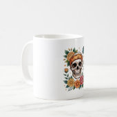 Skull Floral Halloween Spooky Kaffeetasse (Vorderseite Links)