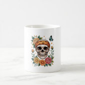 Skull Floral Halloween Spooky Kaffeetasse (Mittel)