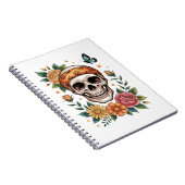 Skull Floral Halloween Spooky Notizblock (Rechte Seite)