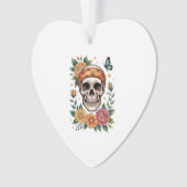 Skull Floral Halloween Spooky Ornament (Vorderseite)