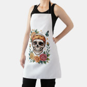 Skull Floral Halloween Spooky Schürze (InSitu)