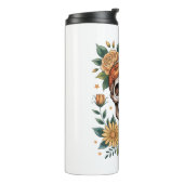 Skull Floral Halloween Spooky Thermosbecher (Nach links gedreht)