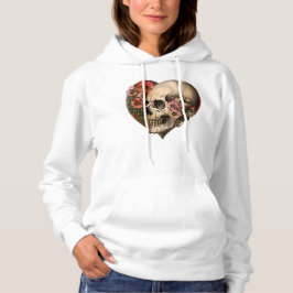 Skull Floral Heart Design Hoodie