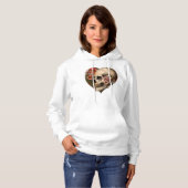 Skull Floral Heart Design Hoodie (Vorne ganz)