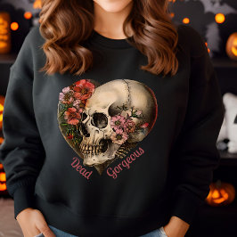 Skull Floral Heart Design Sweatshirt
