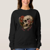 Skull Floral Heart Design Sweatshirt (Vorderseite)