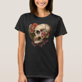 Skull Floral Heart Design T-Shirt (Vorderseite)