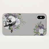 Skull Floral Rose Schwarz-weiß Goth Halloween Case (Rückseite (Horizontal))