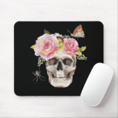 Skull Flowers Butterfly Spider Halloween Gift Mousepad (Mit Mouse)
