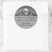 Skull Frame Halloween Hochzeit Runder Aufkleber (Tasche)