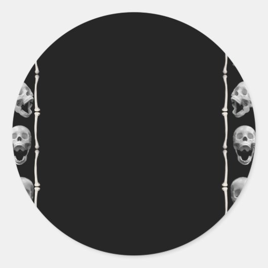 Skull Frame Halloween Runder Aufkleber (Vorderseite)
