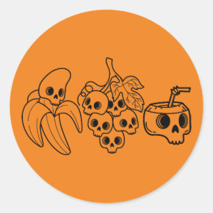 Skull Fruchtsaftstickerdesign Runder Aufkleber
