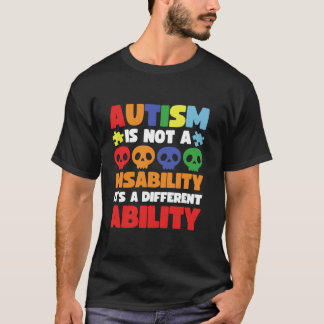 Skull Funny Autismus Bewusstsein für Mama Vater Ki T-Shirt