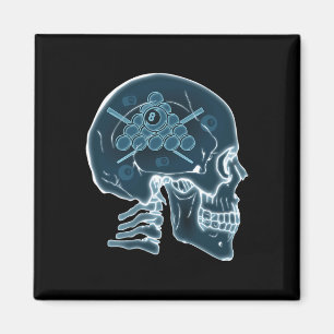 Skull Funny Billiards Billard Pool Player Sportsna Magnet