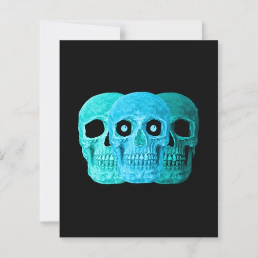 Skull Funny GothBlue Aquamarin Halloween Budget (Rückseite)