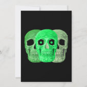 Skull Funny Gothic Green Black Halloween Geburtsta Einladung (Rückseite)