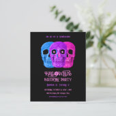 Skull Funny Gothic Pink Halloween Geburtstagskatal (Stehend Vorderseite)