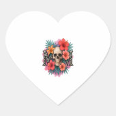 Skull Funny Mother Herz-Aufkleber (Vorderseite)