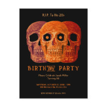 Skull Funny Orange Gothic Geburtstag RIP zu seinen