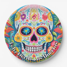 💀 🎉 Skull Garden Celebration Día de los Muertos Pappteller